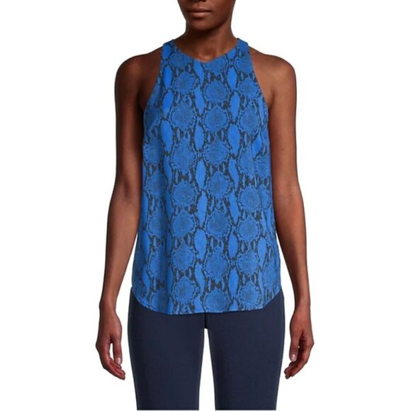 💕ALC💕 Anise Snakeskin Print Crepe Tank Top Blue 2 NWT - Picture 10 of 16